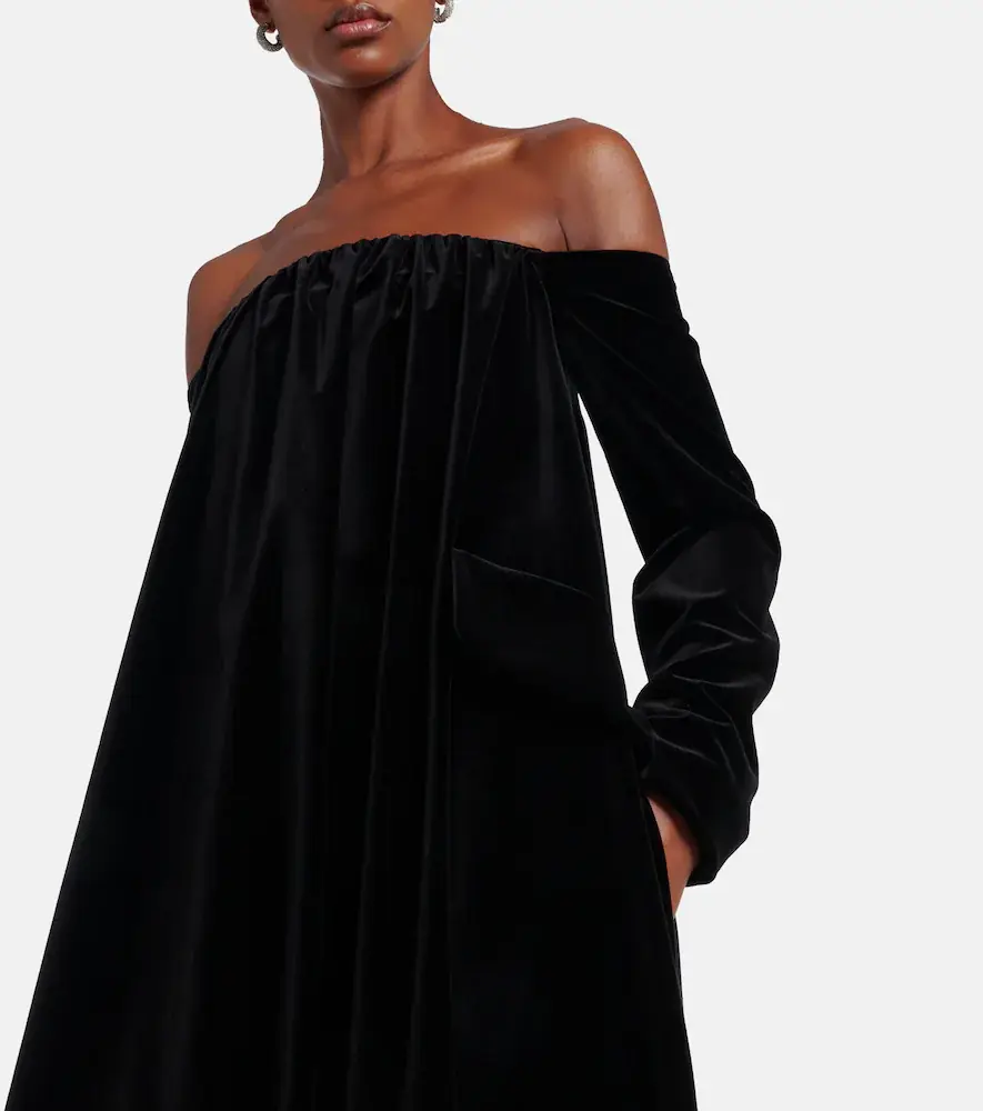 Max Mara Open-back cotton velvet gown | Thumbnail 5