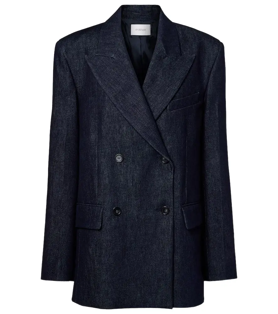Sportmax Ancella double-breasted denim blazer | Image 1 Sportmax Ancella double-breasted denim blazer | Image 1