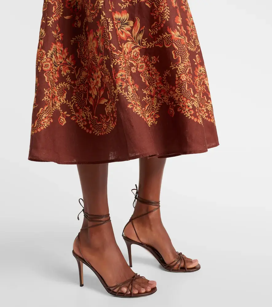 ALÉMAIS Alémais Seraphina printed linen midi dress | Thumbnail 2