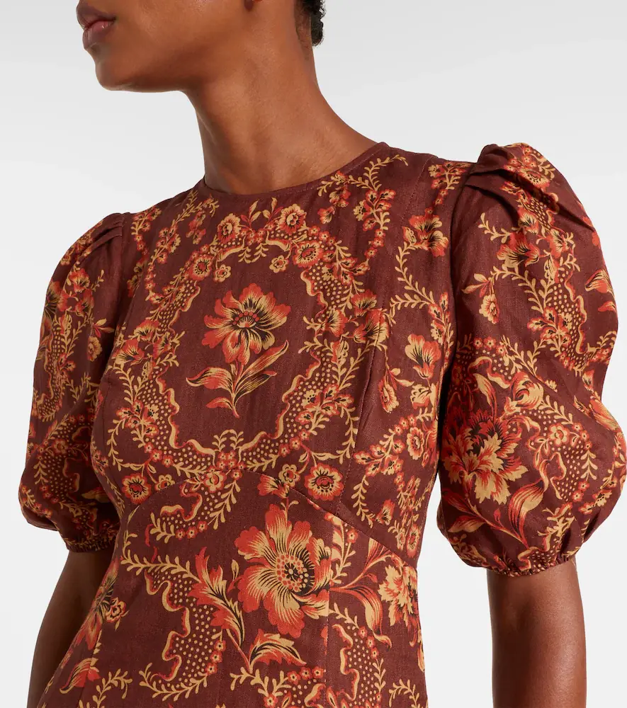ALÉMAIS Alémais Seraphina printed linen midi dress | Thumbnail 5