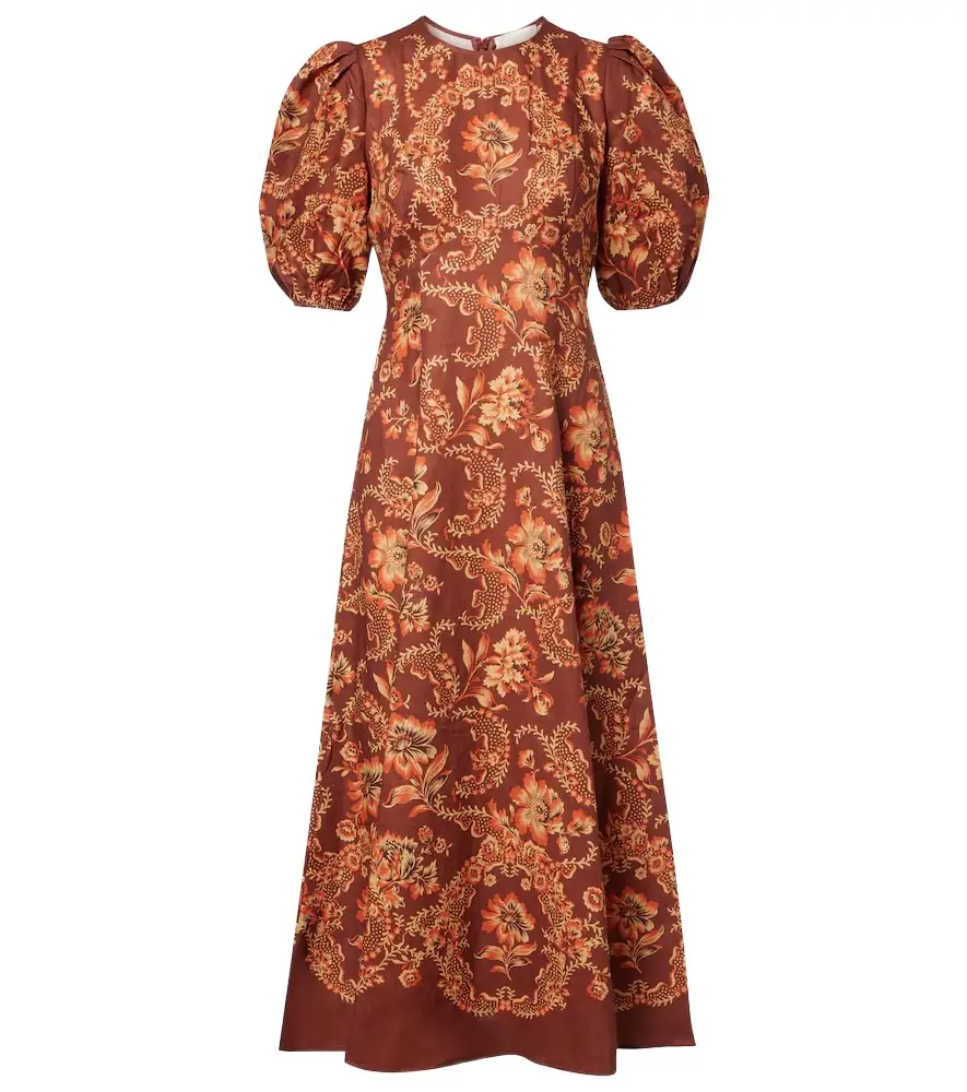 ALÉMAIS Alémais Seraphina printed linen midi dress