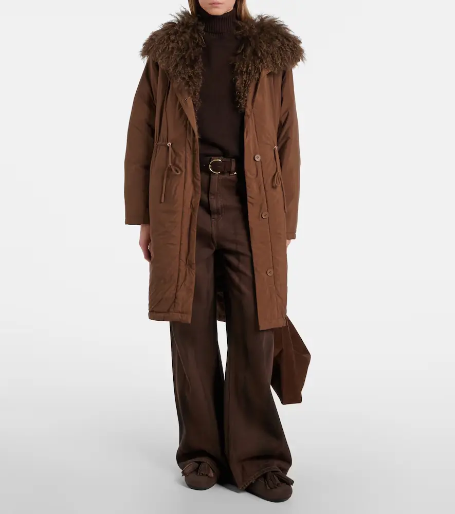 Yves Salomon Doudoune shearling-trimmed down coat | Thumbnail 2
