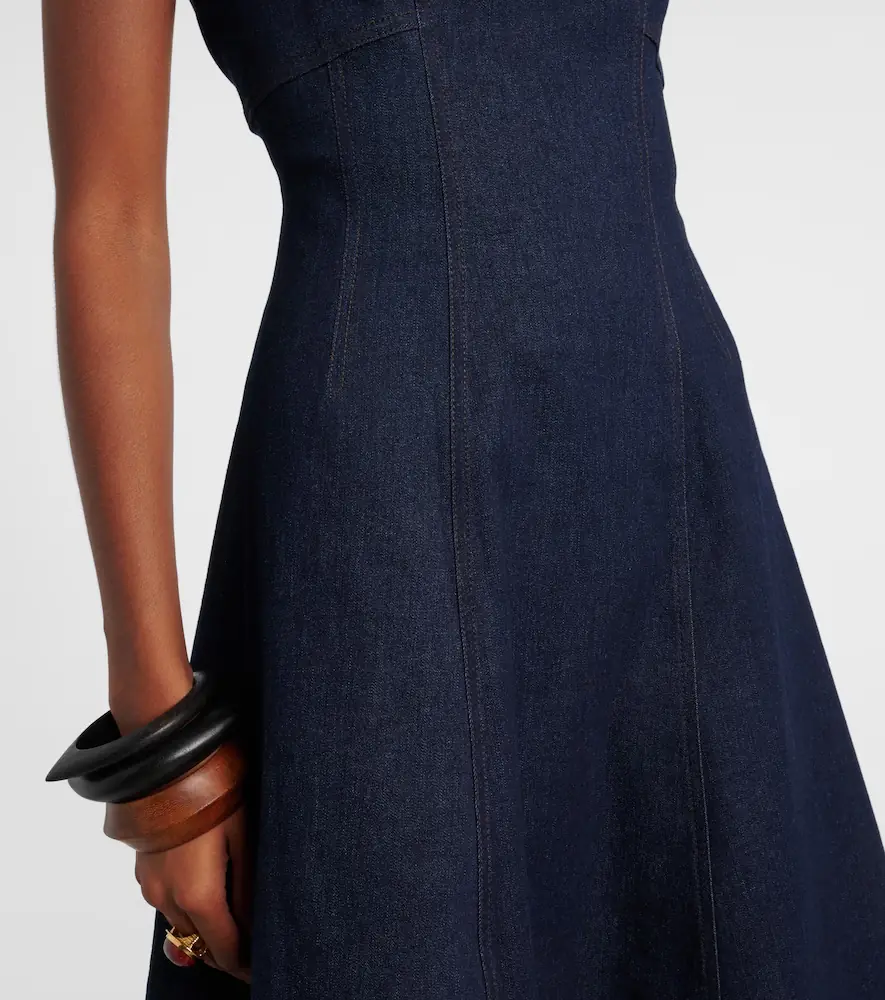 Veronica Beard Dulce cotton-blend denim midi dress | Thumbnail 6 Veronica Beard Dulce cotton-blend denim midi dress | Thumbnail 6
