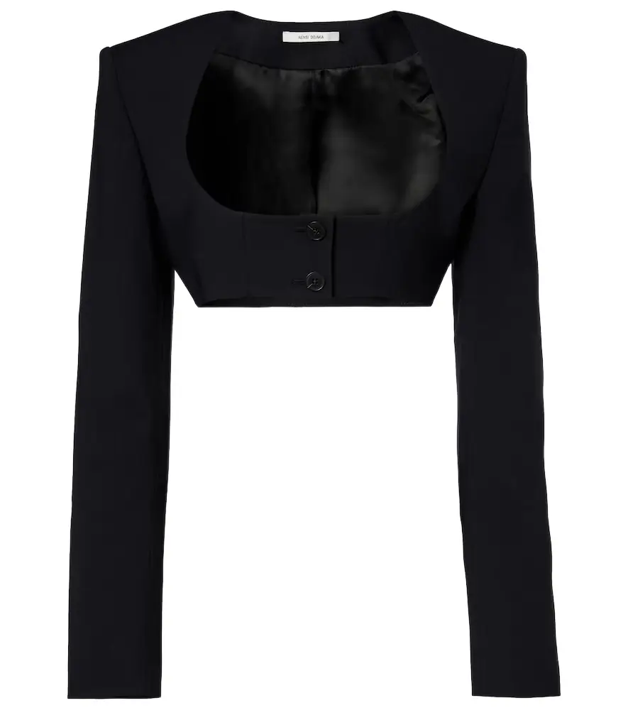 Nensi Dojaka Crêpe crop top | Image 1 Nensi Dojaka Crêpe crop top | Image 1