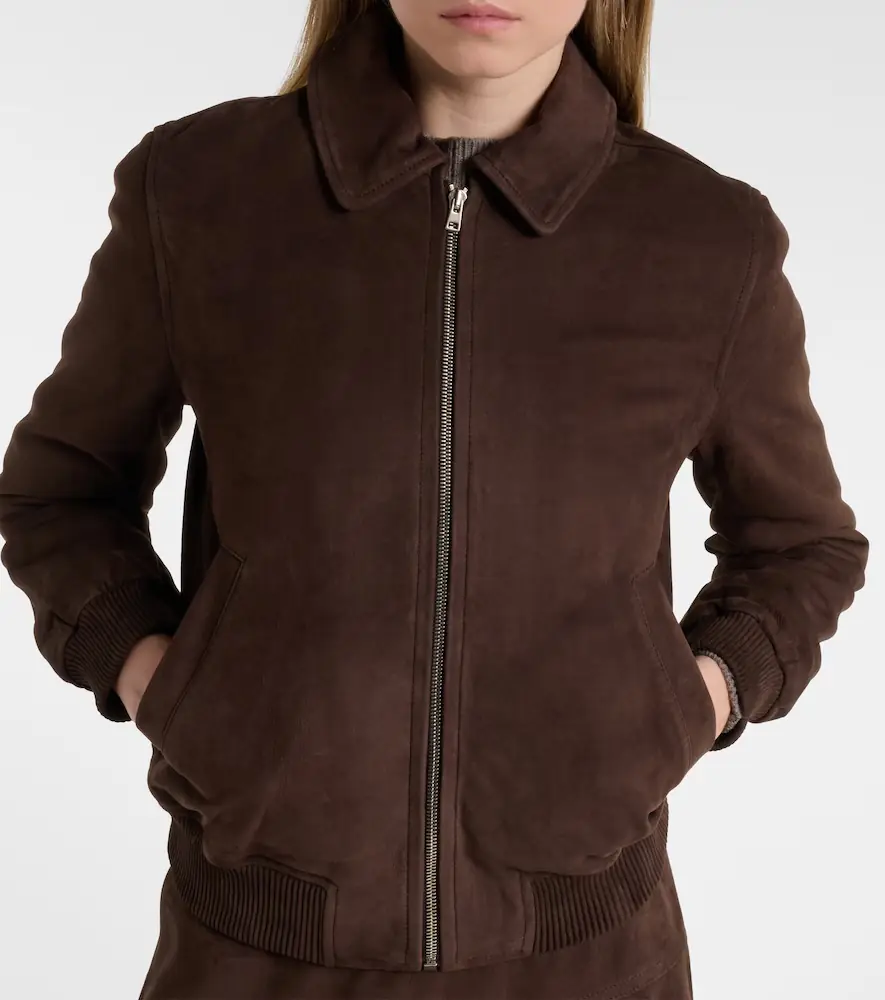 Yves Salomon Suede bomber jacket | Thumbnail 5 Yves Salomon Suede bomber jacket | Thumbnail 5