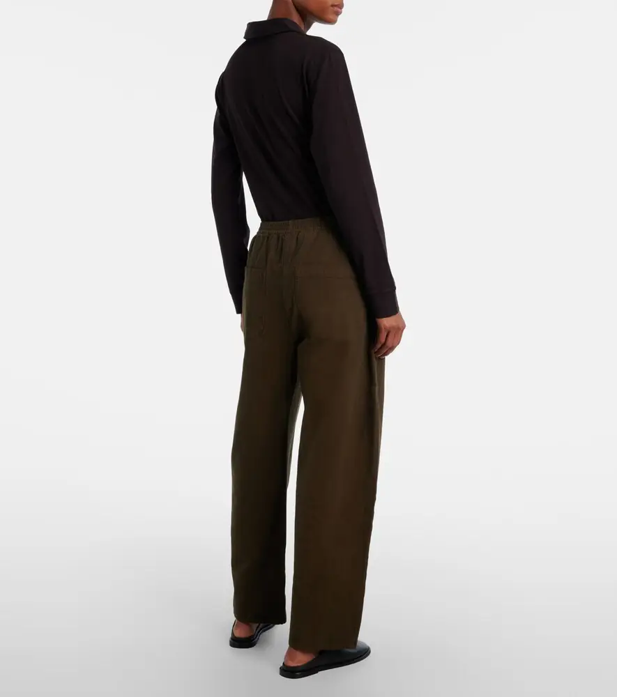 LESET Chloe high-rise cotton canvas barrel-leg pants | Thumbnail 3