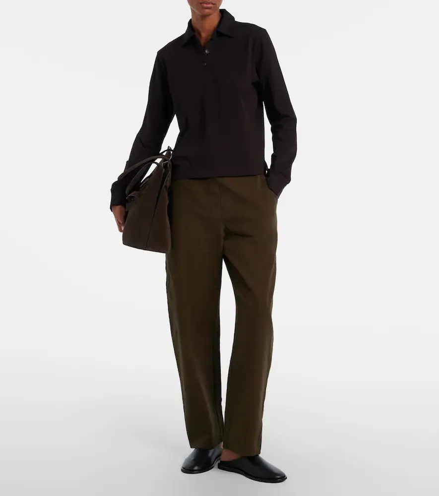 LESET Chloe high-rise cotton canvas barrel-leg pants | Thumbnail 5