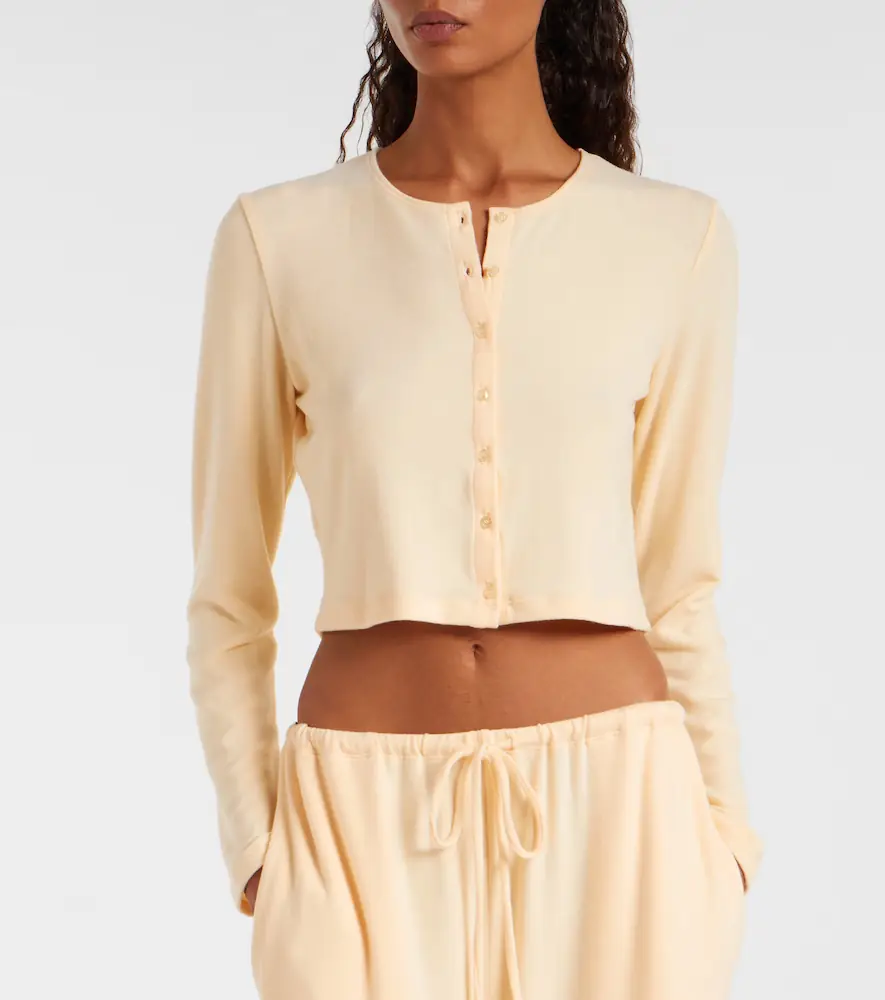 LESET Lauren cropped jersey cardigan | Thumbnail 3