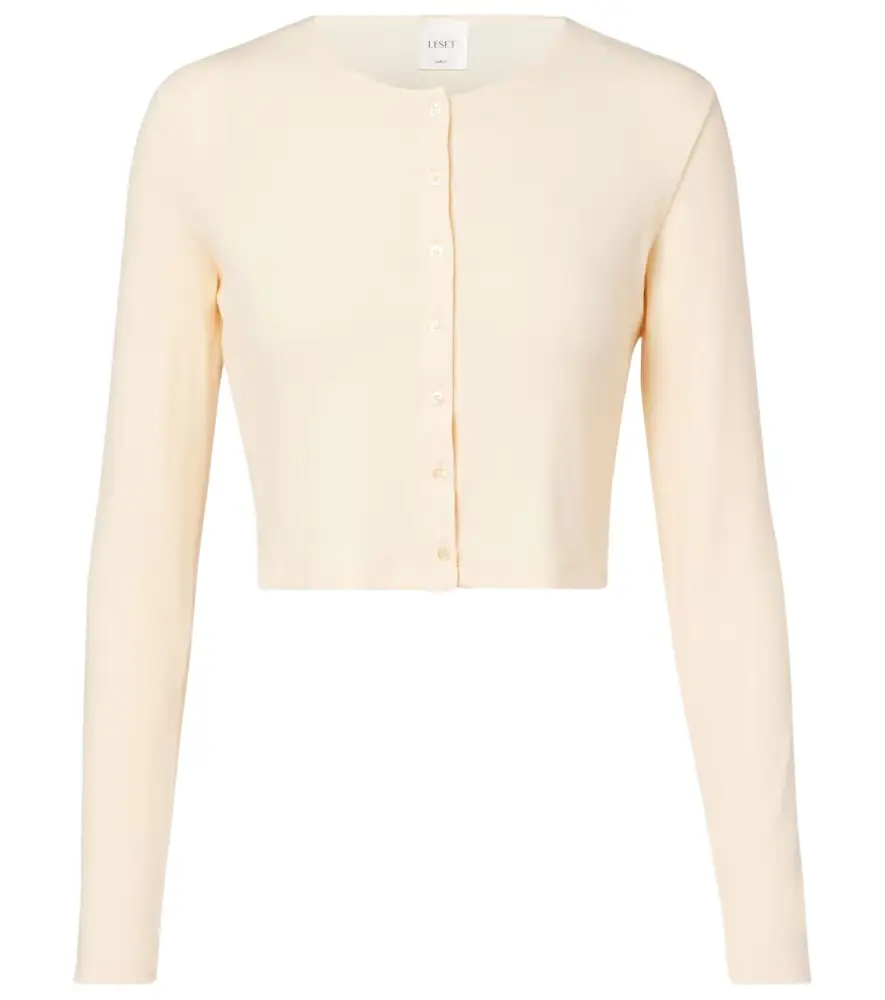 LESET Lauren cropped jersey cardigan