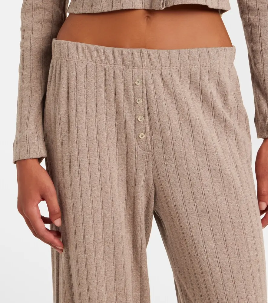 LESET Pointelle cotton wide-leg pants | Thumbnail 5