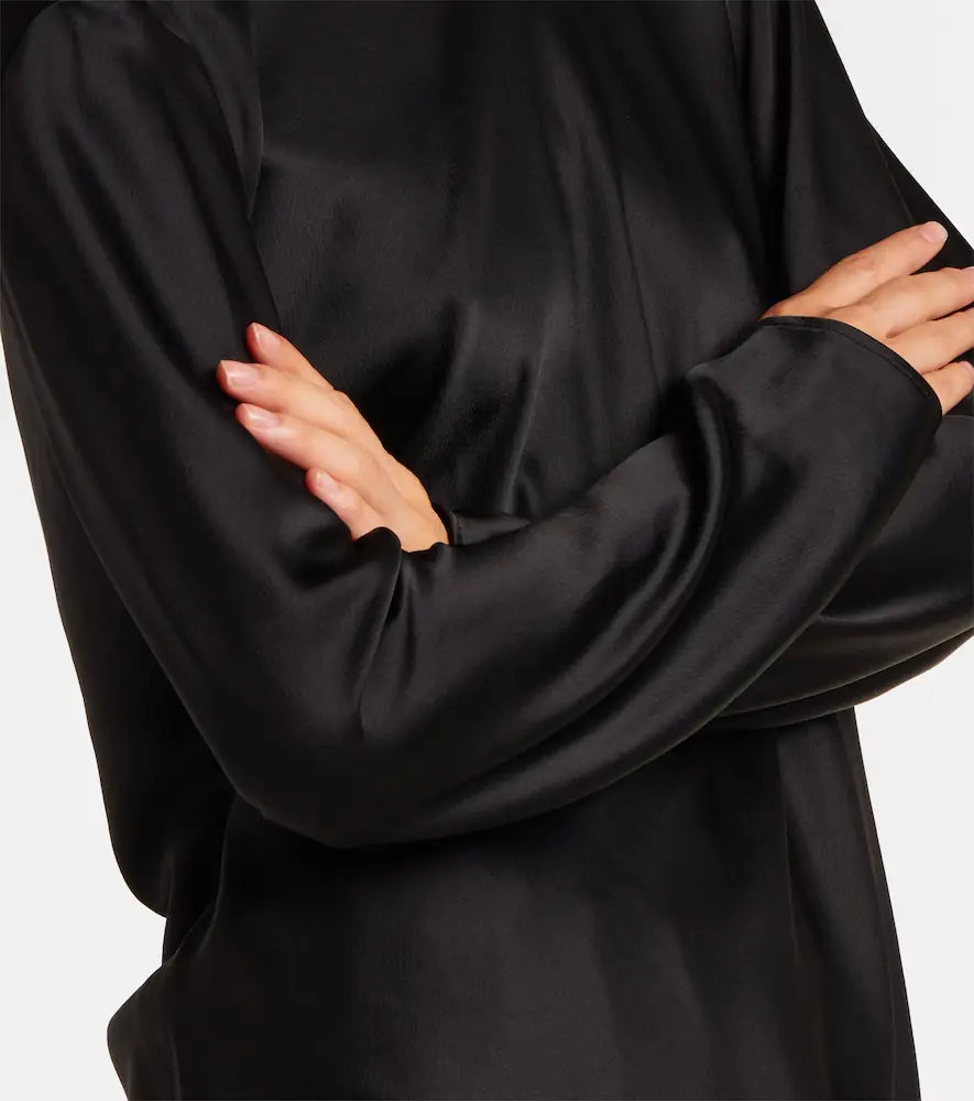 LESET Barb draped satin top | Thumbnail 2
