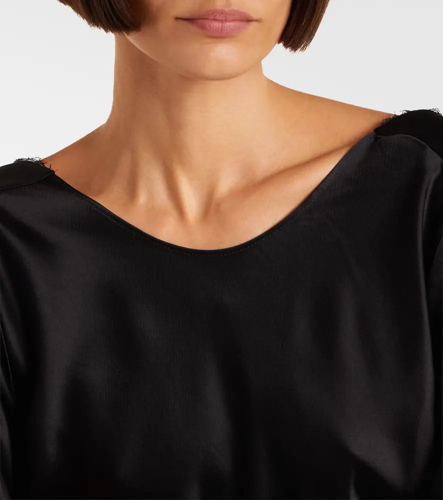 LESET Barb draped satin top | Thumbnail 5