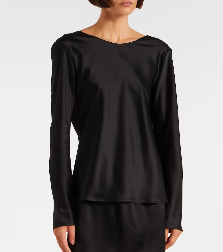 LESET Barb draped satin top | Thumbnail 7