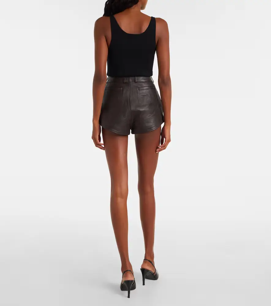 The Frankie Shop Loen high-rise leather micro shorts | Thumbnail 2 The Frankie Shop Loen high-rise leather micro shorts | Thumbnail 2