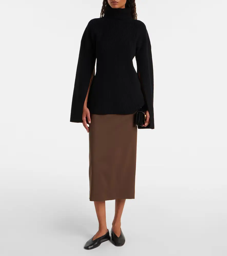 The Frankie Shop Alrose high-rise midi skirt | Thumbnail 4