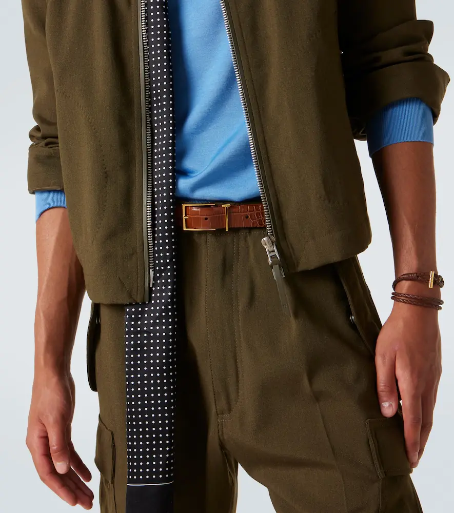Tom Ford T Loop croc-effect leather belt | Thumbnail 3
