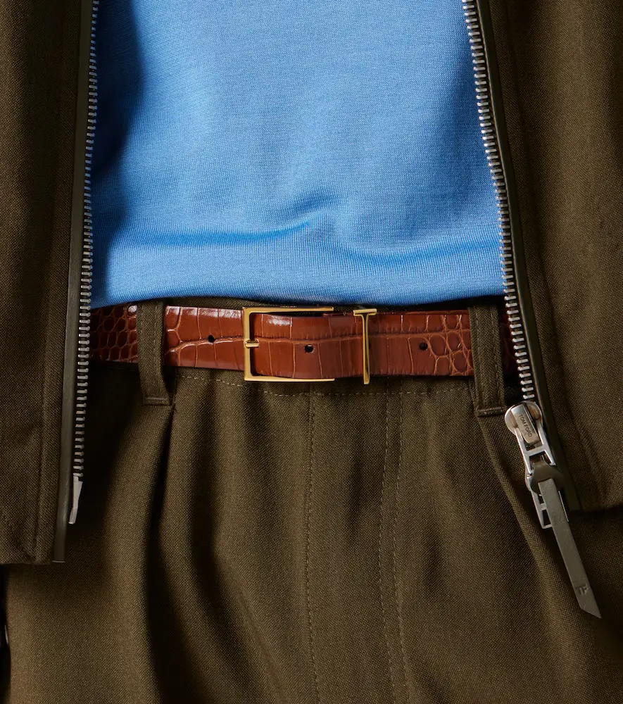 Tom Ford T Loop croc-effect leather belt | Thumbnail 4