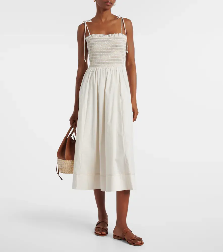 Veronica Beard Kaela smocked cotton midi dress | Thumbnail 2