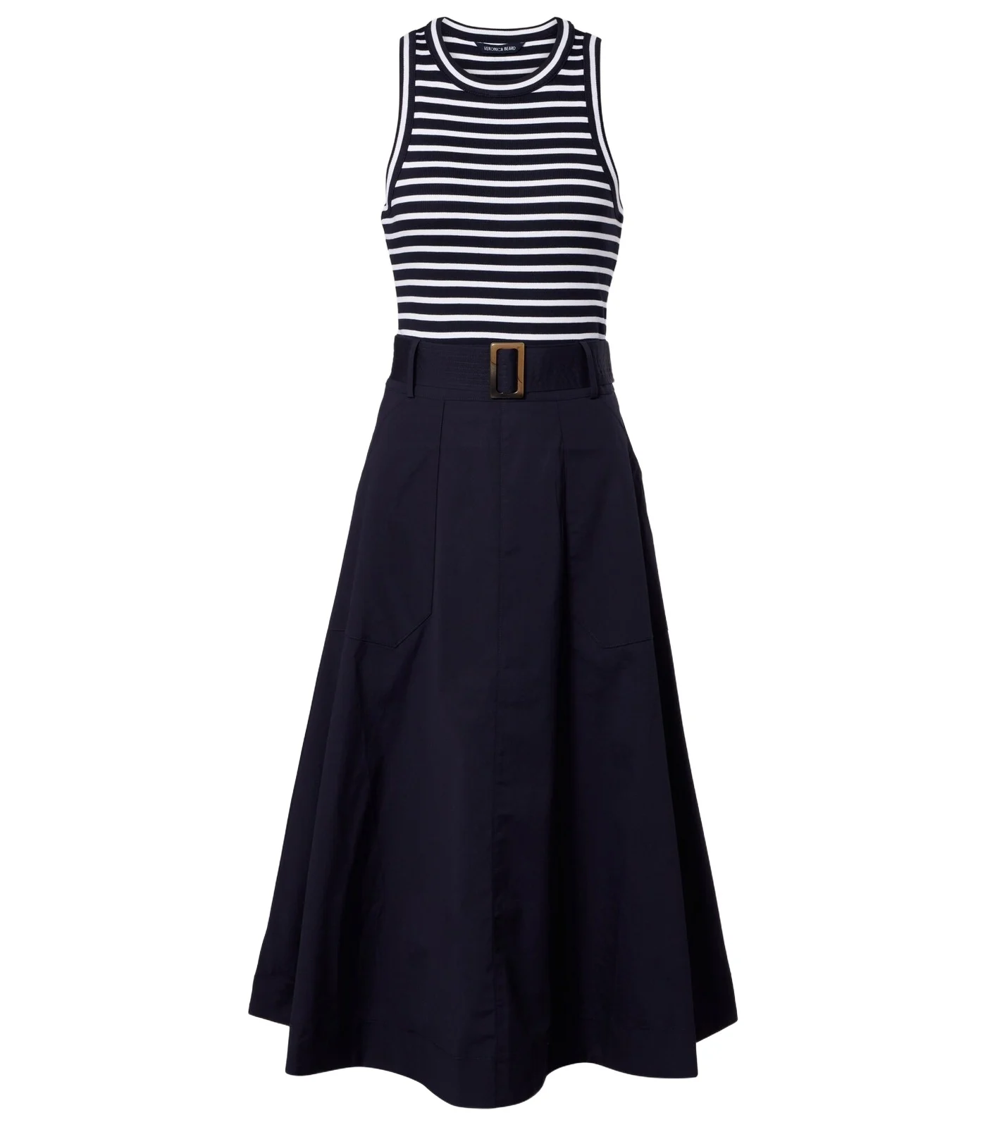 Belted cotton-blend midi dress Belted cotton-blend midi dress