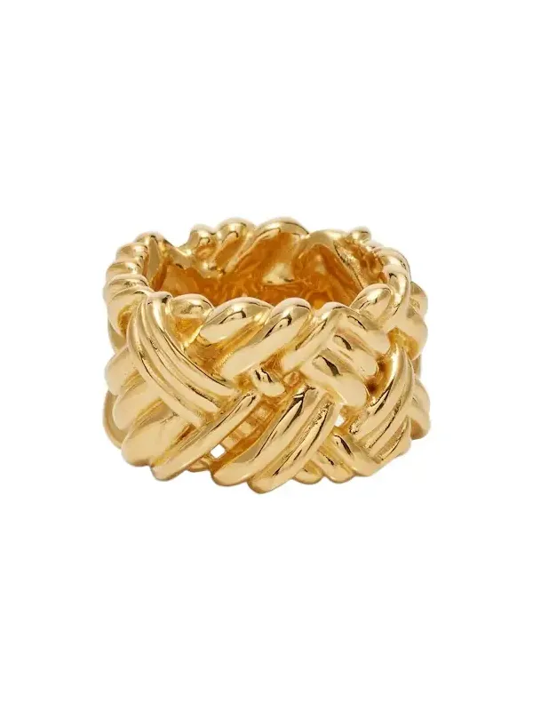 Intreccio gold-plated sterling silver ring