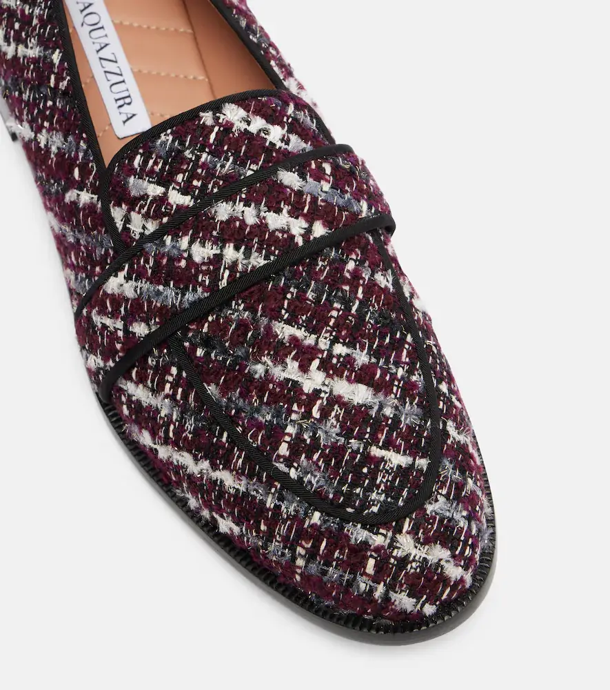 Aquazzura Martin tweed loafers | Thumbnail 2