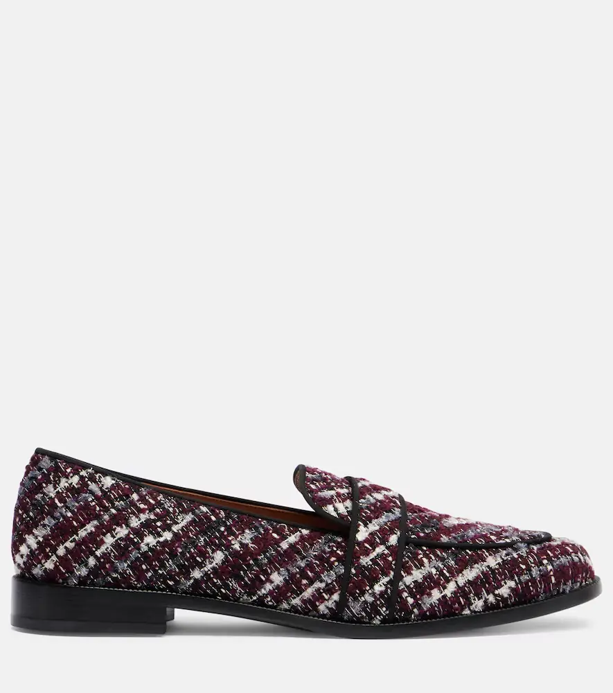 Aquazzura Martin tweed loafers | Thumbnail 3