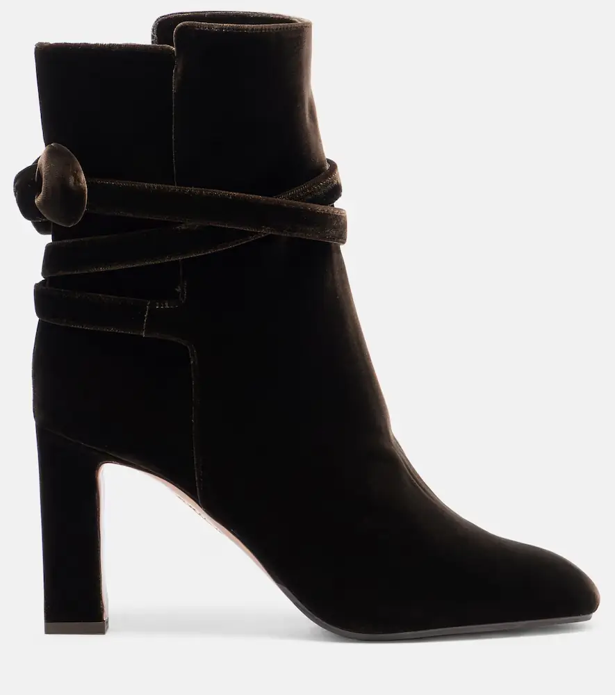 Aquazzura Very Bow 85 velvet ankle boots | Thumbnail 2 Aquazzura Very Bow 85 velvet ankle boots | Thumbnail 2