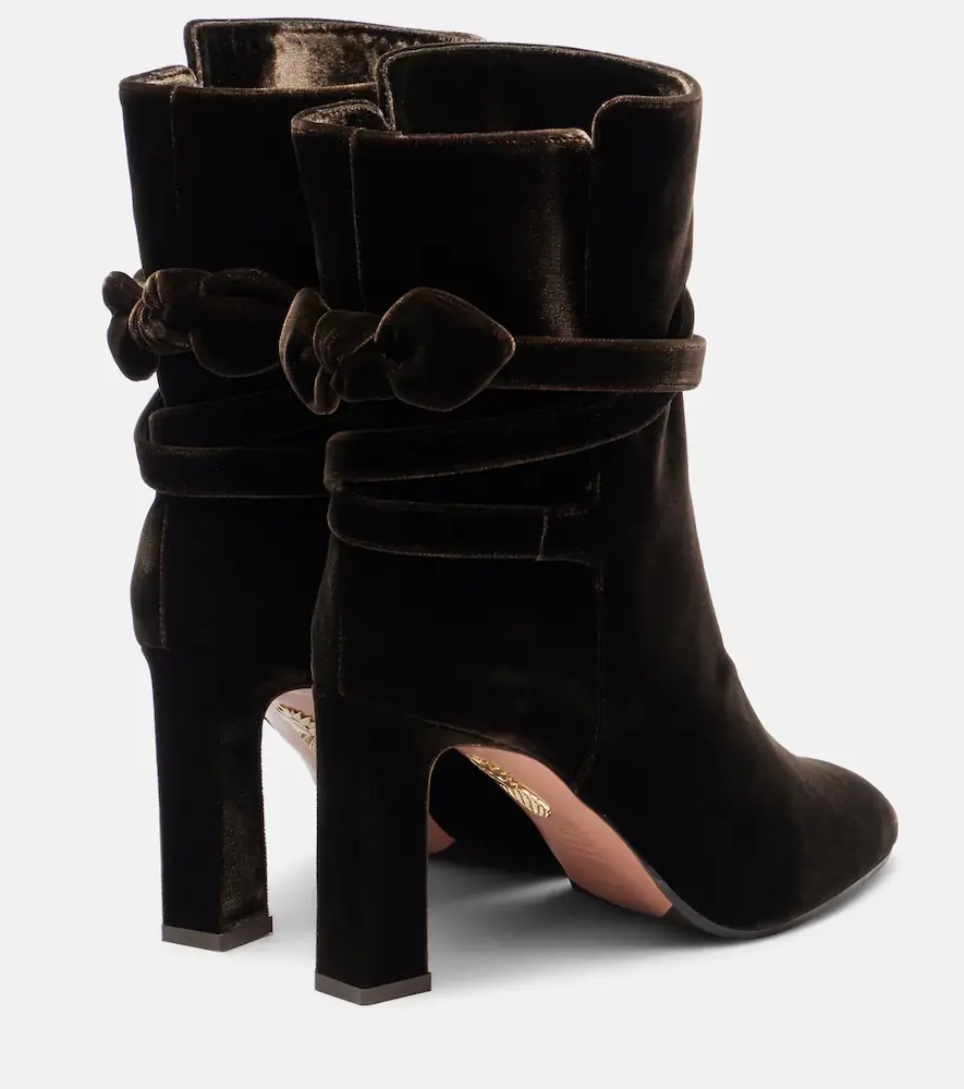 Aquazzura Very Bow 85 velvet ankle boots | Thumbnail 3 Aquazzura Very Bow 85 velvet ankle boots | Thumbnail 3