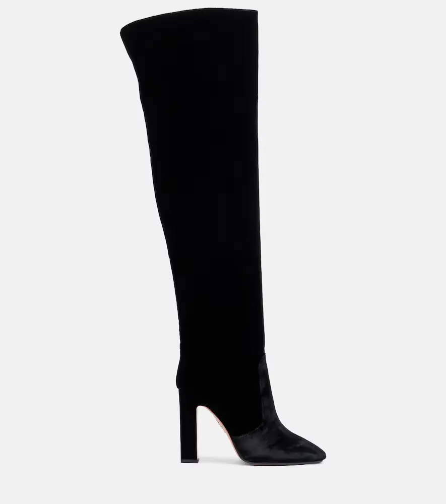 Aquazzura Joplin 105 velvet over-the-knee boots | Thumbnail 2