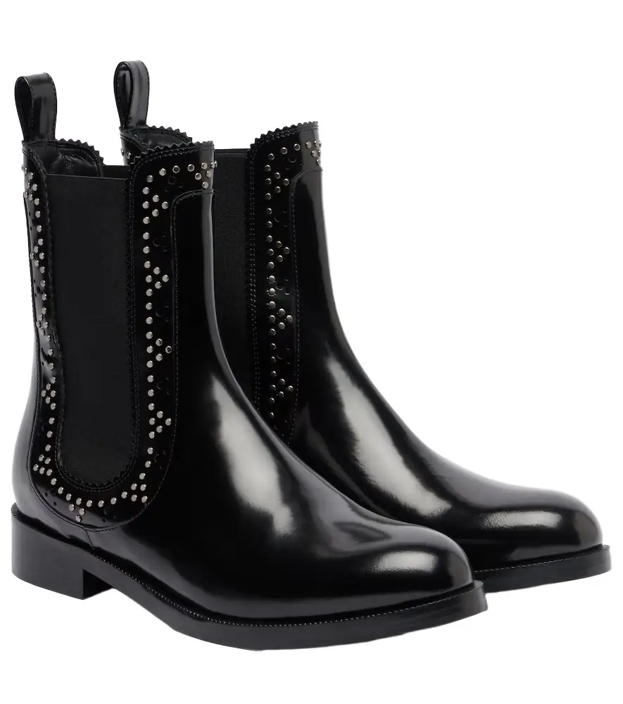 Aquazzura Skye embellished leather Chelsea boots