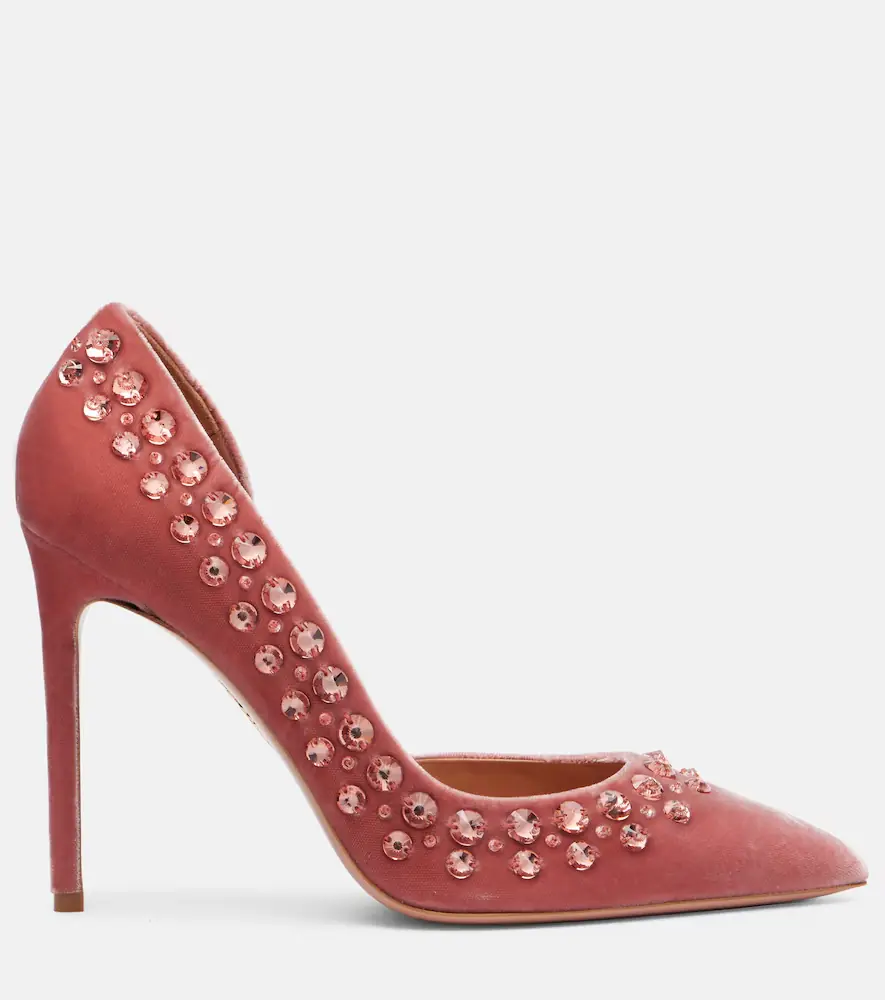 Aquazzura Cosmic Love 105 embellished velvet pumps | Thumbnail 2 Aquazzura Cosmic Love 105 embellished velvet pumps | Thumbnail 2