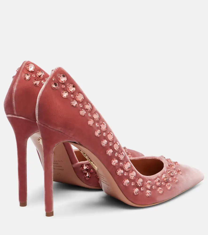 Aquazzura Cosmic Love 105 embellished velvet pumps | Thumbnail 3 Aquazzura Cosmic Love 105 embellished velvet pumps | Thumbnail 3