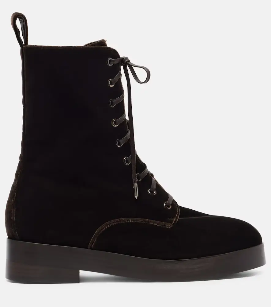 Aquazzura Ben 20 leather-trimmed velvet combat boots | Thumbnail 4 Aquazzura Ben 20 leather-trimmed velvet combat boots | Thumbnail 4