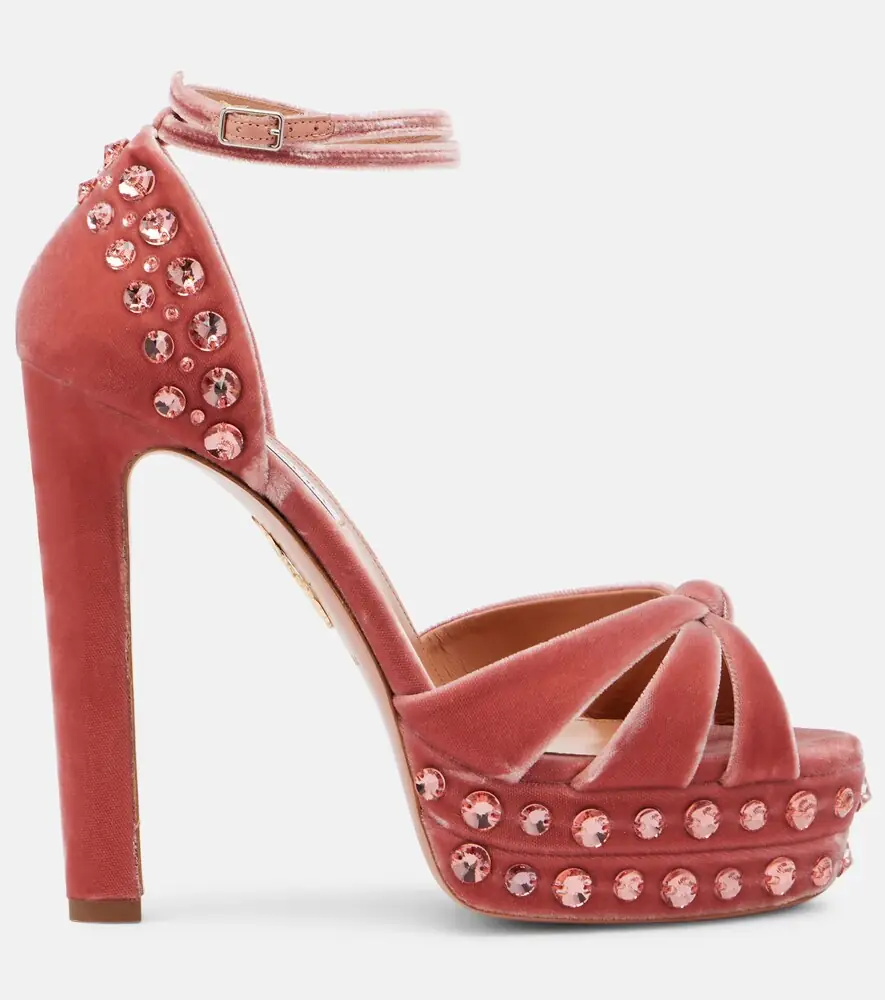 Aquazzura Cosmic Love 130 velvet platform sandals | Thumbnail 2 Aquazzura Cosmic Love 130 velvet platform sandals | Thumbnail 2
