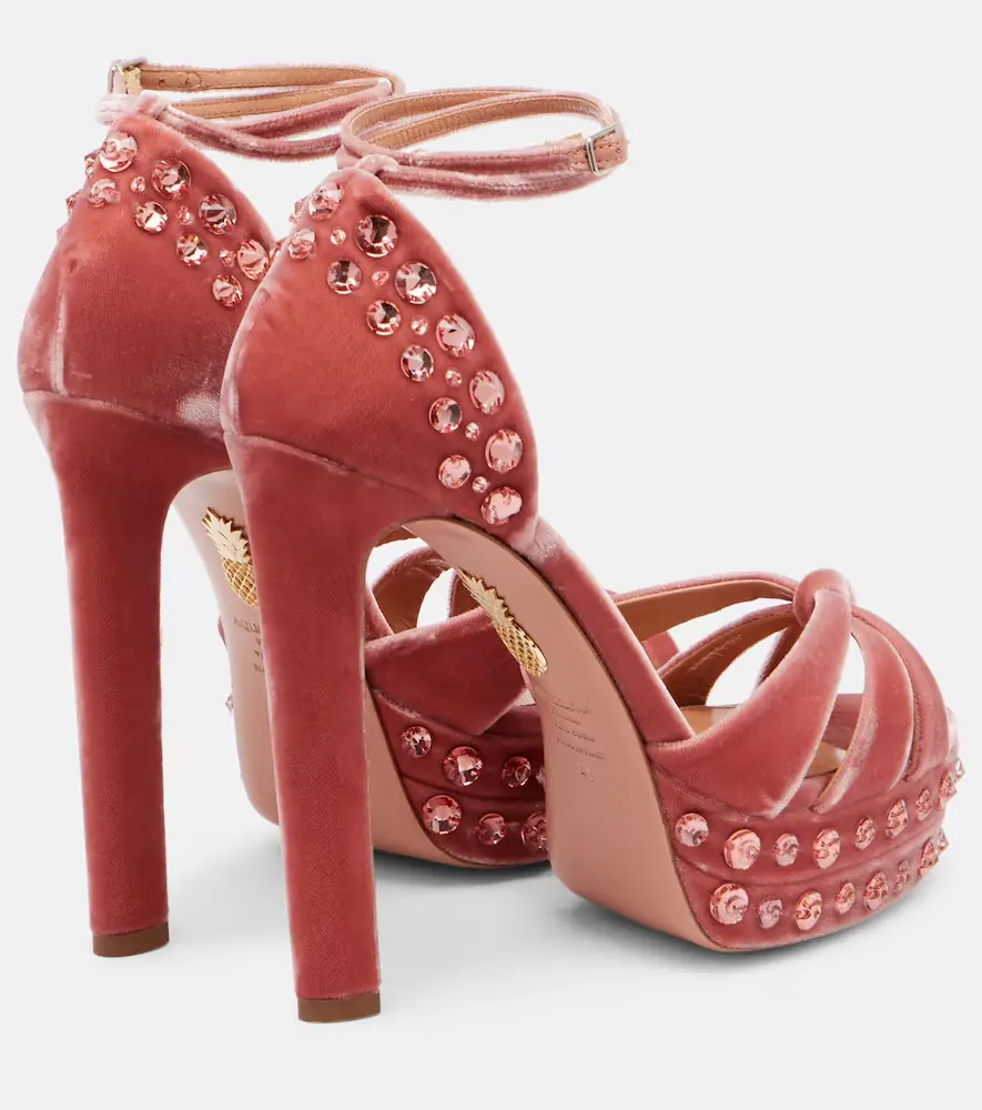 Aquazzura Cosmic Love 130 velvet platform sandals | Thumbnail 3 Aquazzura Cosmic Love 130 velvet platform sandals | Thumbnail 3