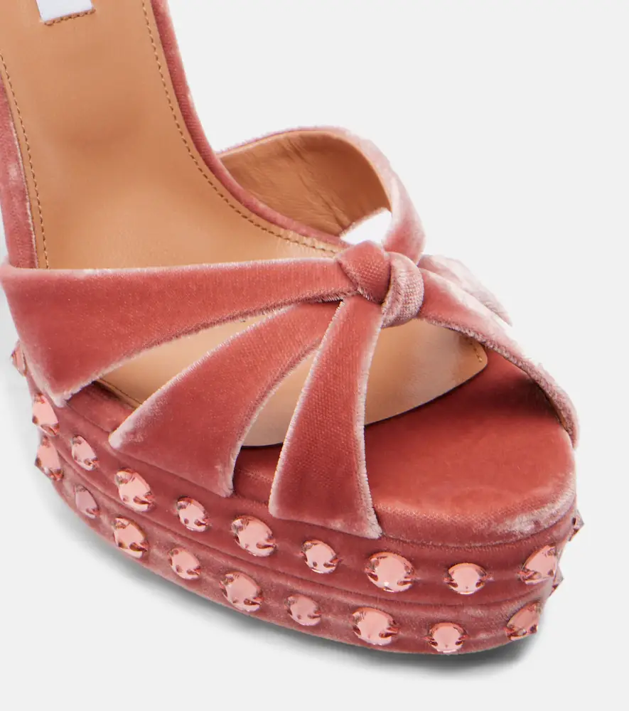 Aquazzura Cosmic Love 130 velvet platform sandals | Thumbnail 4 Aquazzura Cosmic Love 130 velvet platform sandals | Thumbnail 4