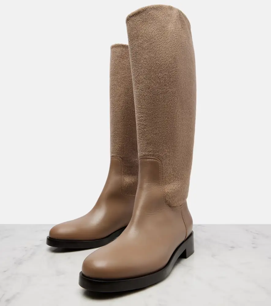 Max Mara Cashmere and leather knee-high boots | Thumbnail 2