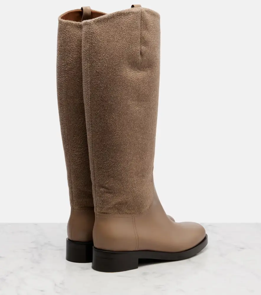 Max Mara Cashmere and leather knee-high boots | Thumbnail 4