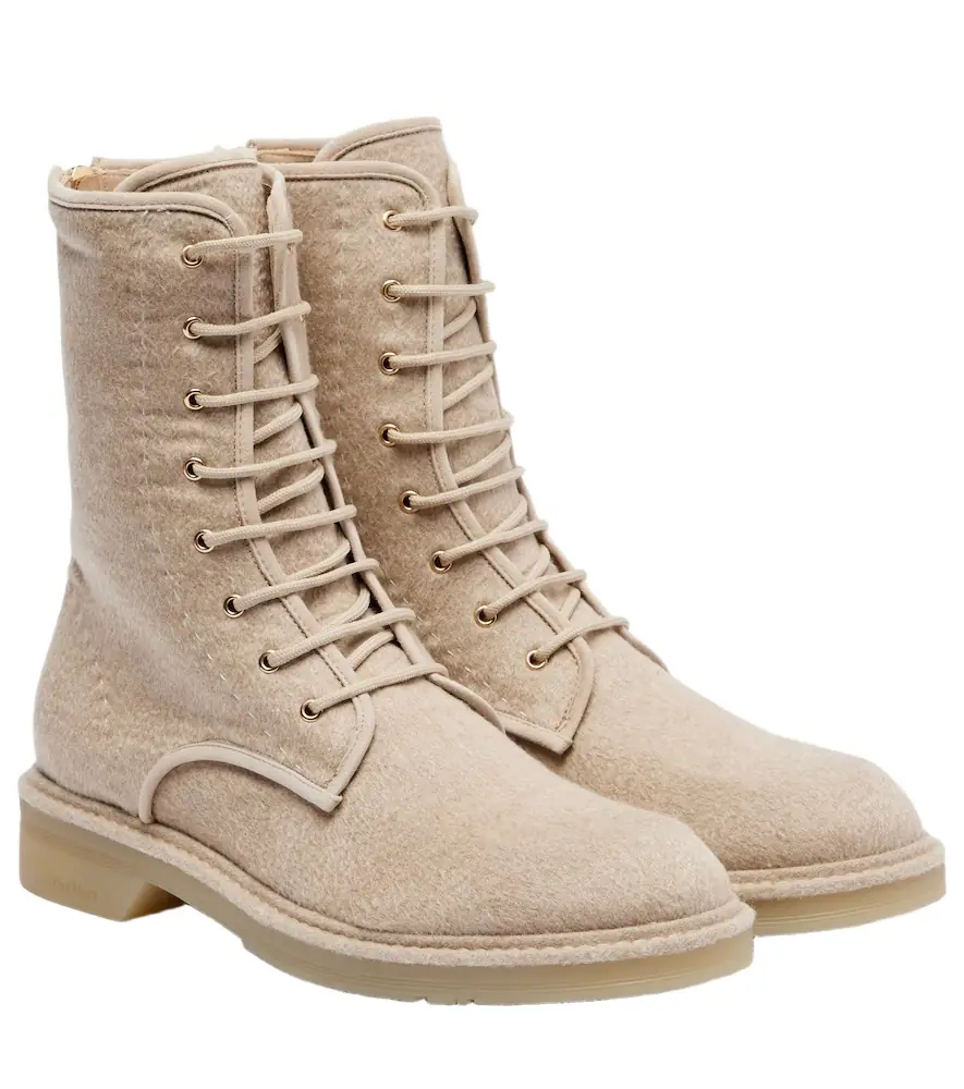 Max Mara Baker cashmere combat boots | Image 1 Max Mara Baker cashmere combat boots | Image 1
