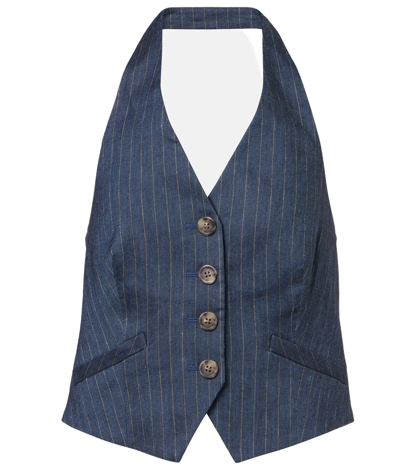 Arabella pinstripe linen-blend vest