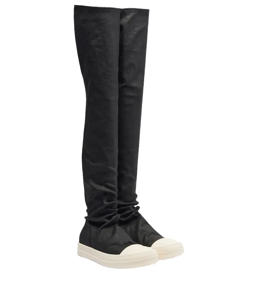 Rick Owens Coated denim over-the-knee boots | Image 1 Rick Owens Coated denim over-the-knee boots | Image 1