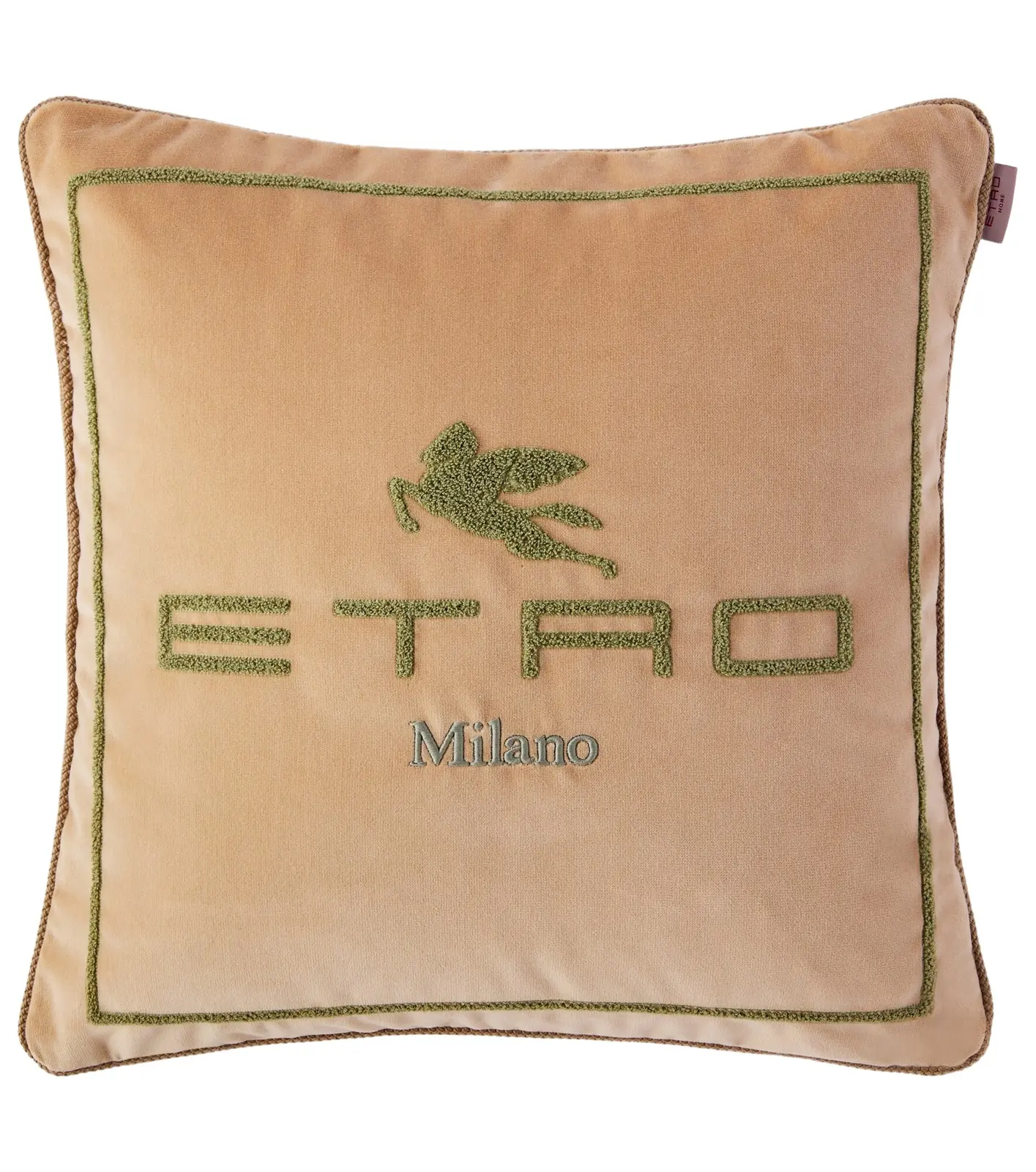 Etro Sponge logo cotton and wool cushion