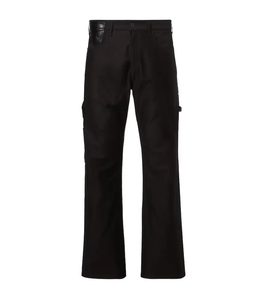 Junya Watanabe Leather-trimmed straight jeans | Image 1 Junya Watanabe Leather-trimmed straight jeans | Image 1