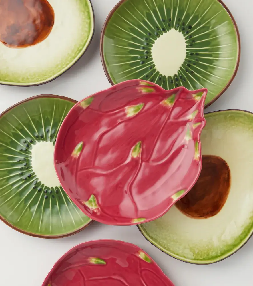Bordallo Pinheiro Tropical Fruits Kiwi set of 4 earthenware dessert plates | Thumbnail 3