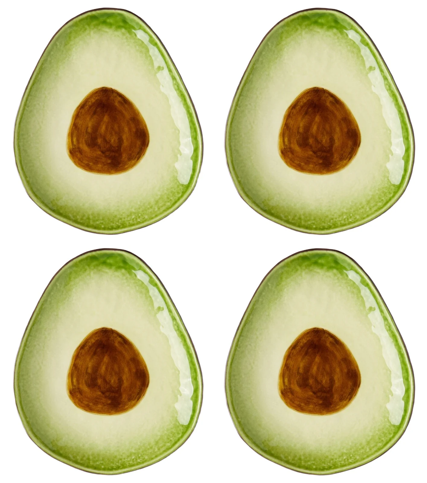 Bordallo Pinheiro Tropical Fruits Avocado set of 4 earthenware dessert plates