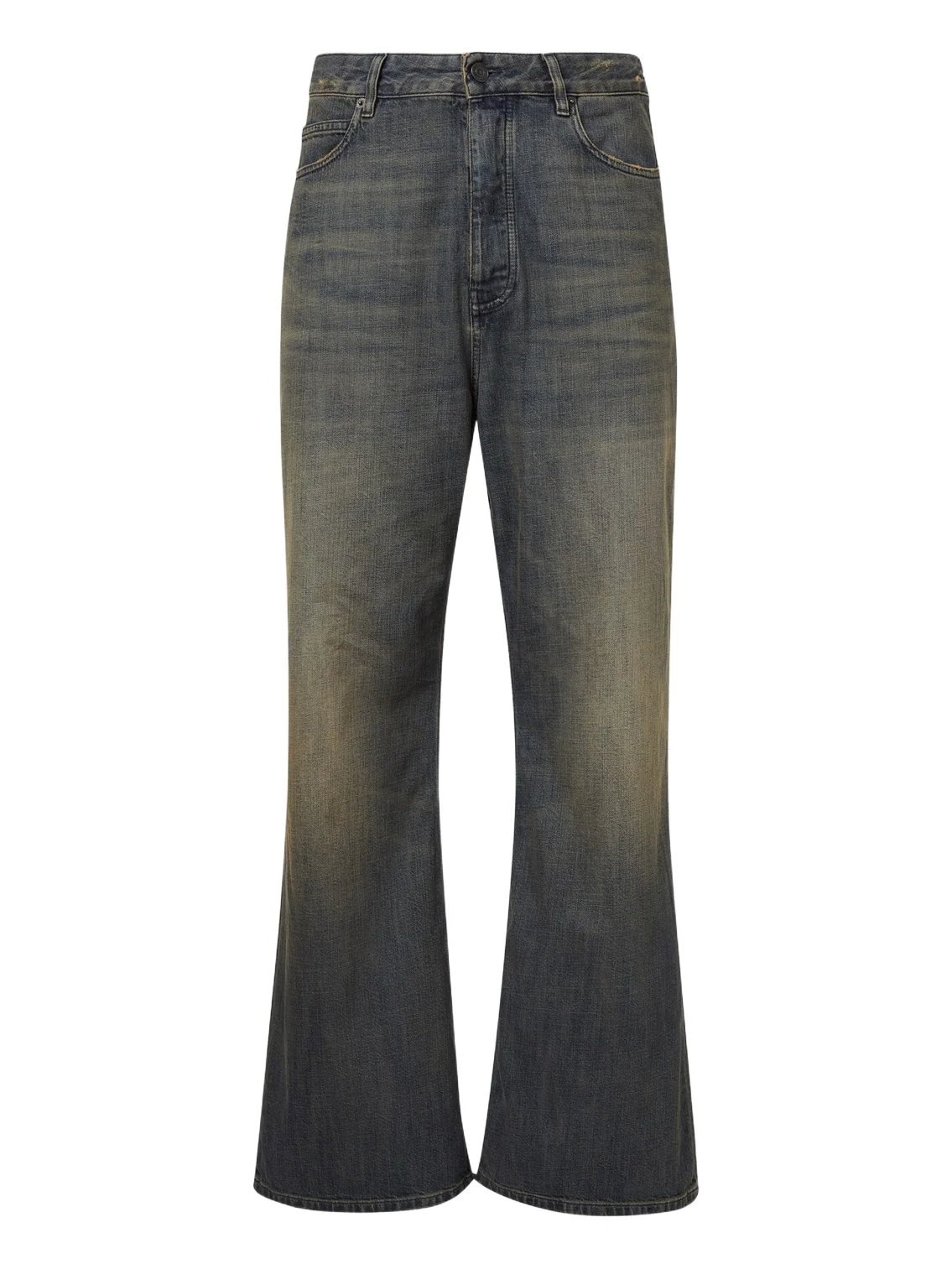 Faded wide-leg jeans