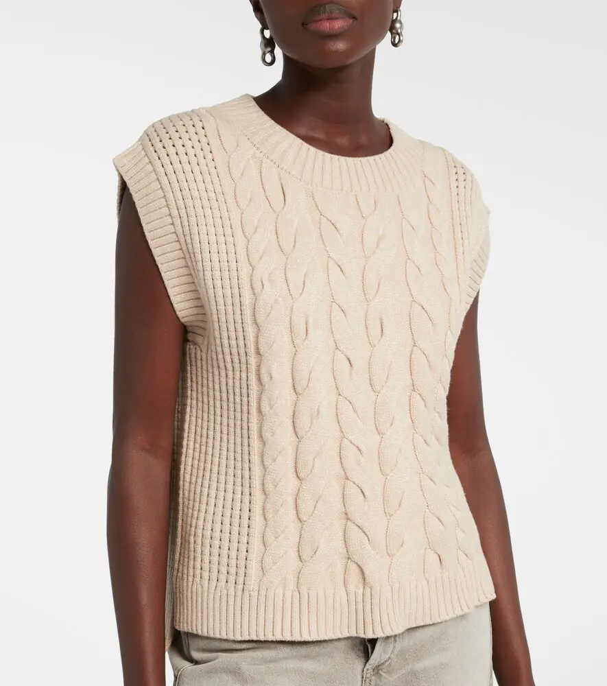 Varley Pixie cable-knit sweater vest | Thumbnail 2