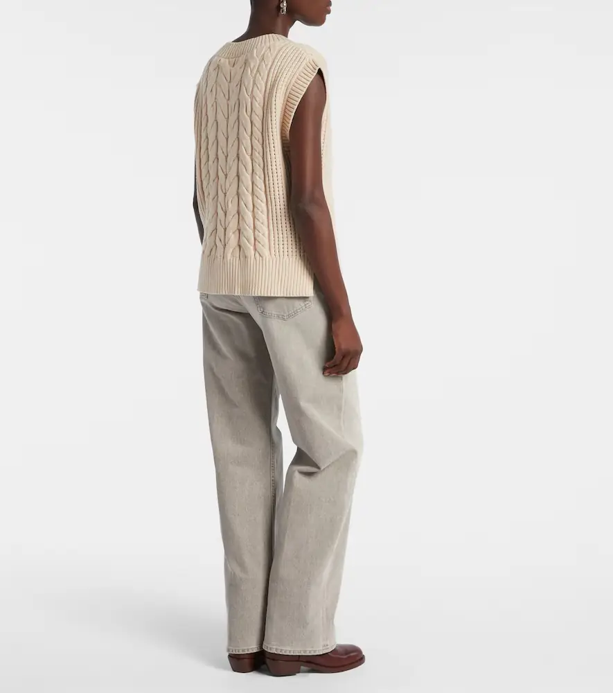 Varley Pixie cable-knit sweater vest | Thumbnail 3