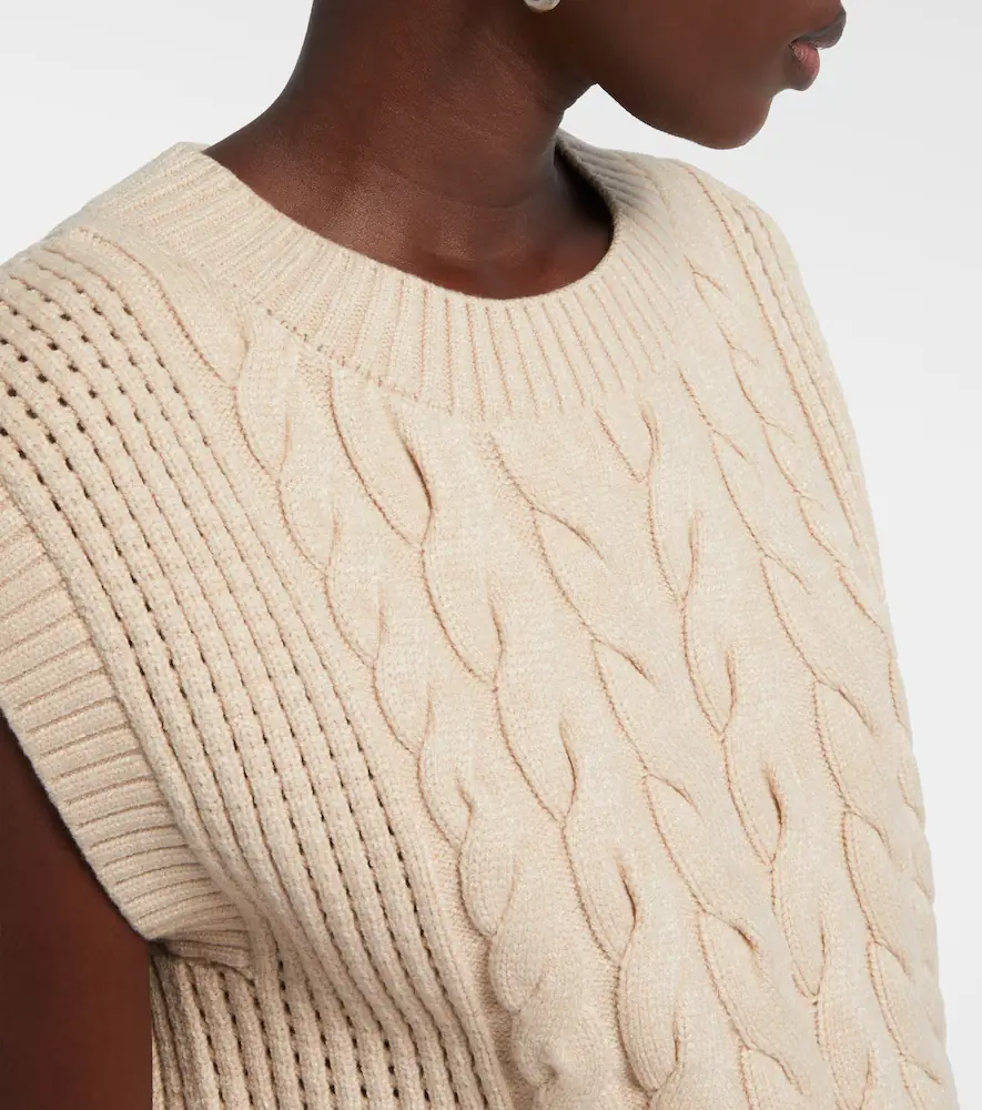 Varley Pixie cable-knit sweater vest | Thumbnail 4