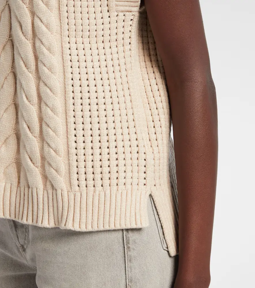 Varley Pixie cable-knit sweater vest | Thumbnail 5